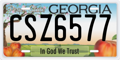 GA license plate CSZ6577