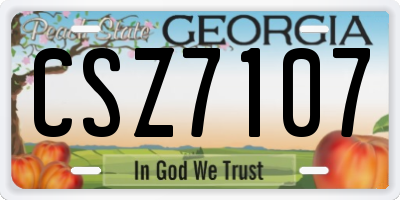 GA license plate CSZ7107