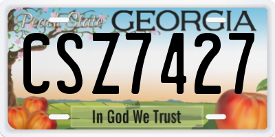 GA license plate CSZ7427