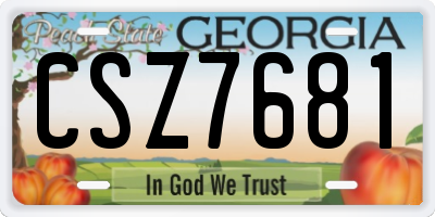 GA license plate CSZ7681