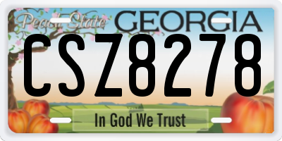 GA license plate CSZ8278