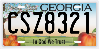 GA license plate CSZ8321