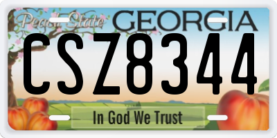 GA license plate CSZ8344