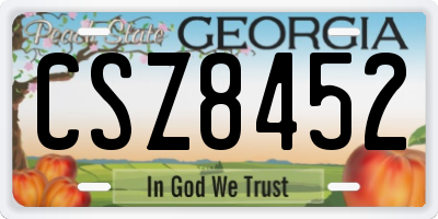 GA license plate CSZ8452