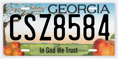 GA license plate CSZ8584