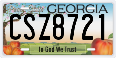 GA license plate CSZ8721