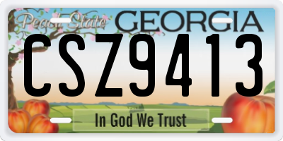 GA license plate CSZ9413