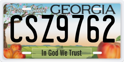 GA license plate CSZ9762