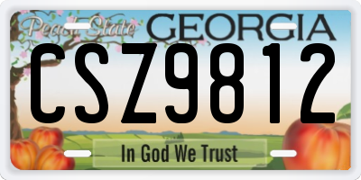GA license plate CSZ9812
