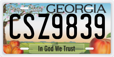 GA license plate CSZ9839