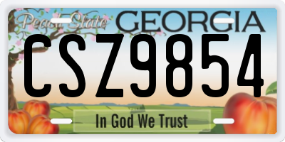 GA license plate CSZ9854
