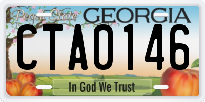 GA license plate CTA0146