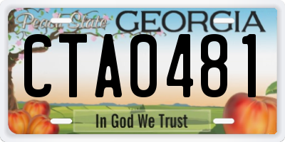 GA license plate CTA0481