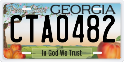 GA license plate CTA0482