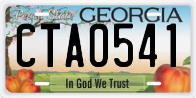 GA license plate CTA0541