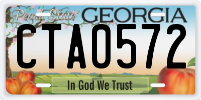 GA license plate CTA0572