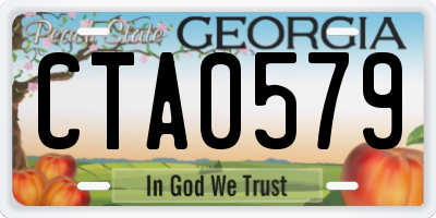 GA license plate CTA0579