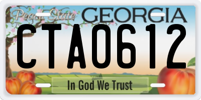 GA license plate CTA0612