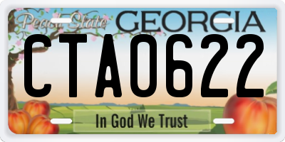 GA license plate CTA0622
