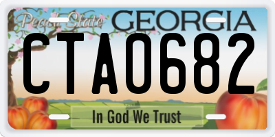 GA license plate CTA0682