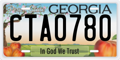 GA license plate CTA0780