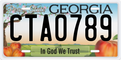 GA license plate CTA0789
