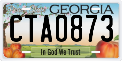 GA license plate CTA0873