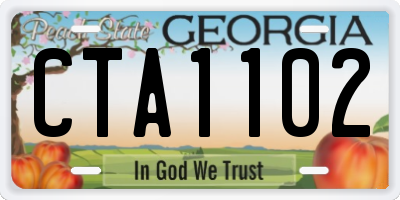 GA license plate CTA1102