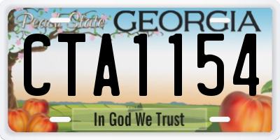 GA license plate CTA1154