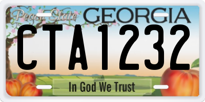 GA license plate CTA1232