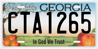 GA license plate CTA1265