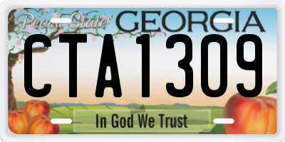 GA license plate CTA1309