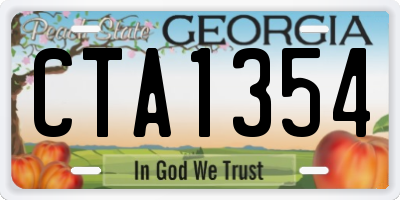 GA license plate CTA1354