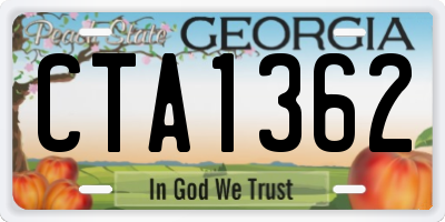 GA license plate CTA1362