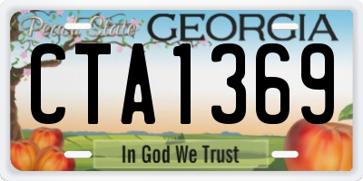 GA license plate CTA1369