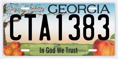 GA license plate CTA1383