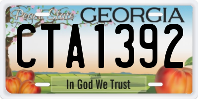 GA license plate CTA1392