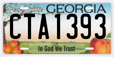 GA license plate CTA1393