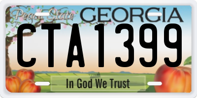 GA license plate CTA1399