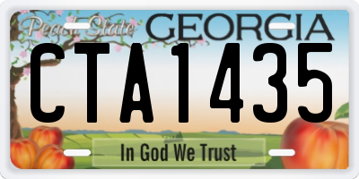 GA license plate CTA1435