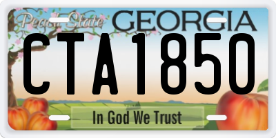 GA license plate CTA1850