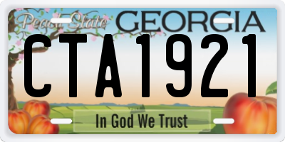 GA license plate CTA1921