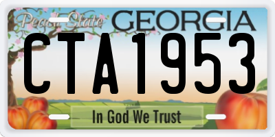 GA license plate CTA1953