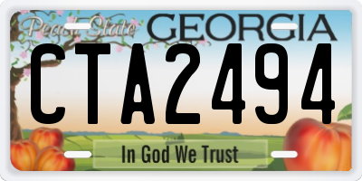 GA license plate CTA2494