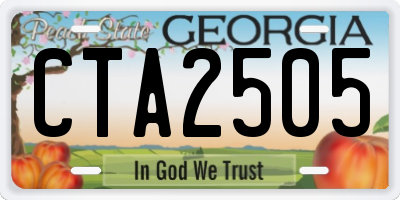 GA license plate CTA2505