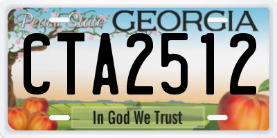 GA license plate CTA2512
