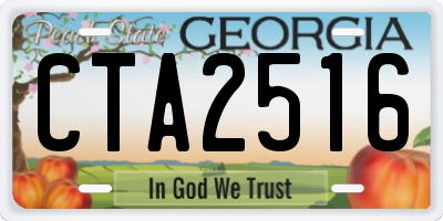 GA license plate CTA2516
