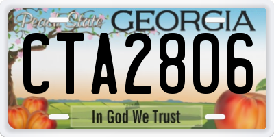 GA license plate CTA2806