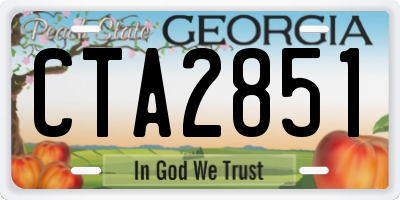 GA license plate CTA2851
