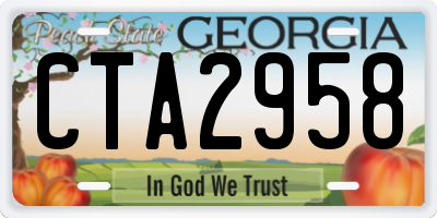 GA license plate CTA2958